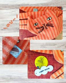 画像9: 【Donna Wilson】ねこのジンジマフラー｜スコットランド製ラムウール100%＆ロンドンスタジオ手刺繍｜チャトラ風オレンジボーダー｜ドナ・ウィルソン｜茶虎猫　ねこ　ネコ (9)