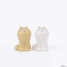 画像6: 【リサ・ラーソン】月のメの猫　ソルト＆ペッパーケース　シロ＆チャロ｜Lisa Larson｜猫ネコねこ (6)