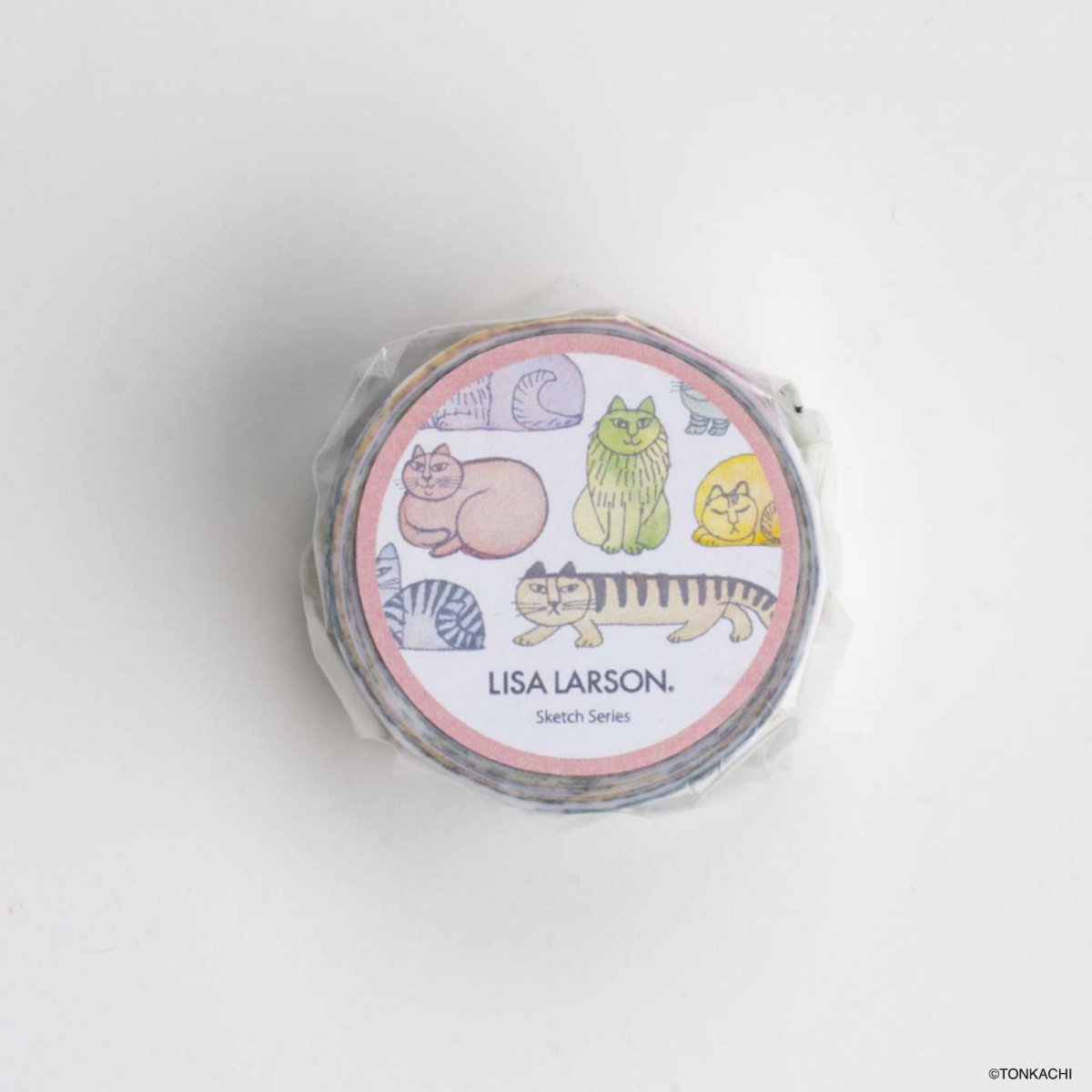 画像6: 【リサ・ラーソン】マスキングテープ　マカロンのスケッチねこたち・35mm(1個)｜Lisa Larson｜猫ネコねこ (6)