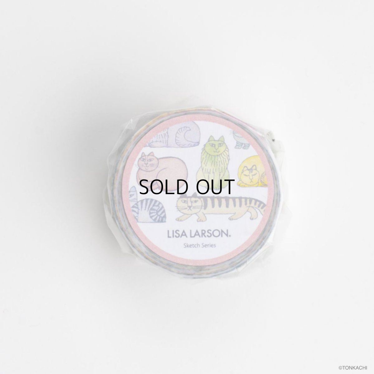 画像6: 【リサ・ラーソン】マスキングテープ　マカロンのスケッチねこたち・35mm(1個)｜Lisa Larson｜猫ネコねこ (6)