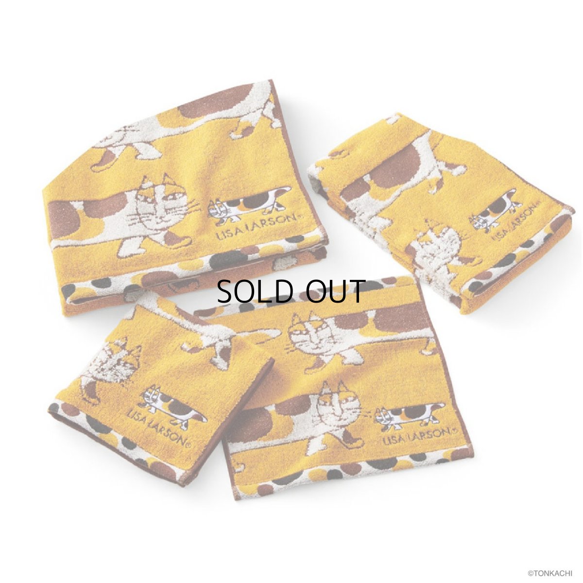 画像2: 【リサ・ラーソン】フェイスタオル　ミケネコマイキー｜Lisa Larson｜Mikey｜三毛猫ミケネコみけねこ (2)