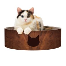 画像8: 【猫壱】バリバリボウル｜ダークブラウン｜爪とぎ　お昼寝｜猫 ネコ ねこ (8)
