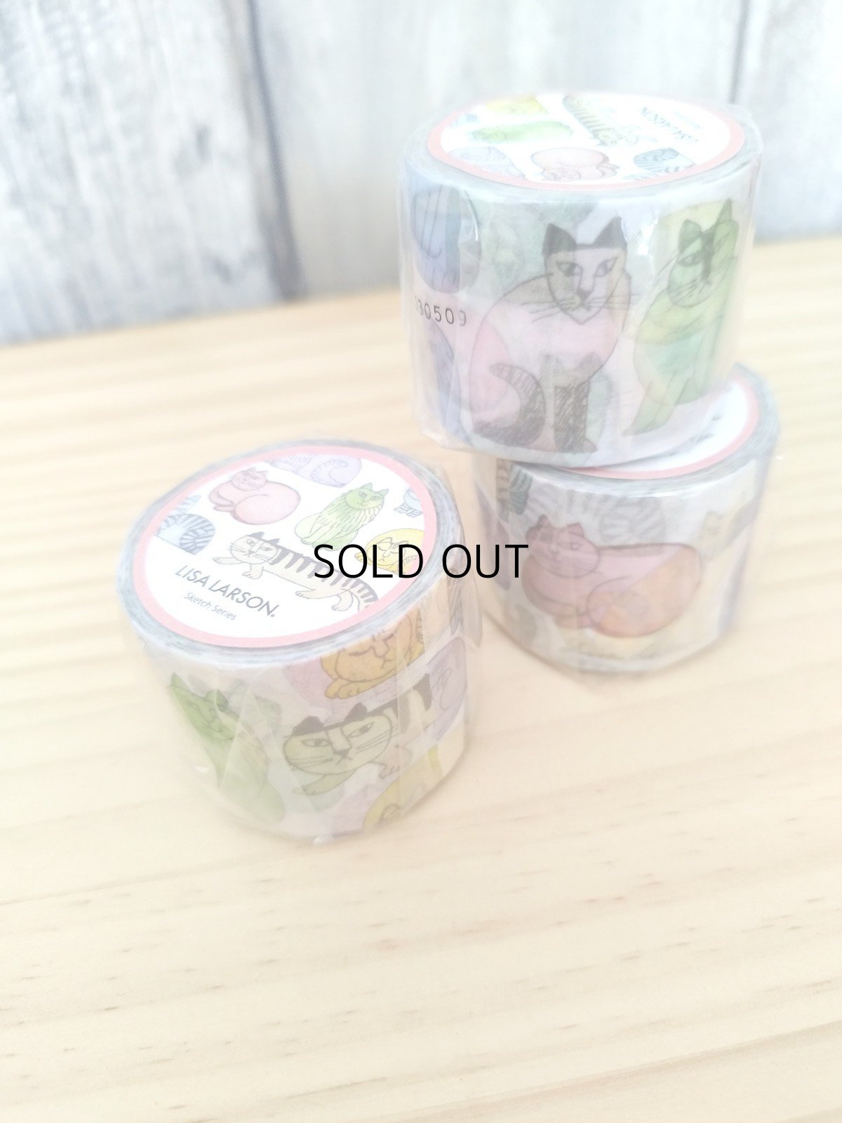 画像2: 【リサ・ラーソン】マスキングテープ　マカロンのスケッチねこたち・35mm(1個)｜Lisa Larson｜猫ネコねこ (2)