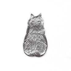 画像2: 【ALUMINIUM CAT SERIES】シッティングS　シルバー｜お座り猫ちゃんトレイ｜小物入れ｜トレー｜指輪・ネックレス・アクセサリー受け皿に｜猫ねこネコ (2)