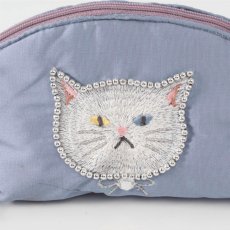 画像12: 【クラフトインディア / Craft India】ねこのビーズ刺繍ミニポーチ cat（アリストキャッツ）｜２種類から選べるカラー グレイ/ブルー｜猫ねこキャットcat (12)