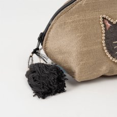 画像18: 【クラフトインディア / Craft India】ねこのビーズ刺繍ミニポーチ cat（アリストキャッツ）｜２種類から選べるカラー グレイ/ブルー｜猫ねこキャットcat (18)