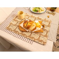 画像1: 【Craft India / クラフトインディア】【２枚セット】ランチマット ペルレ(ベージュ) ｜ ランチョンマット プレイスマット｜猫ネコcat (1)