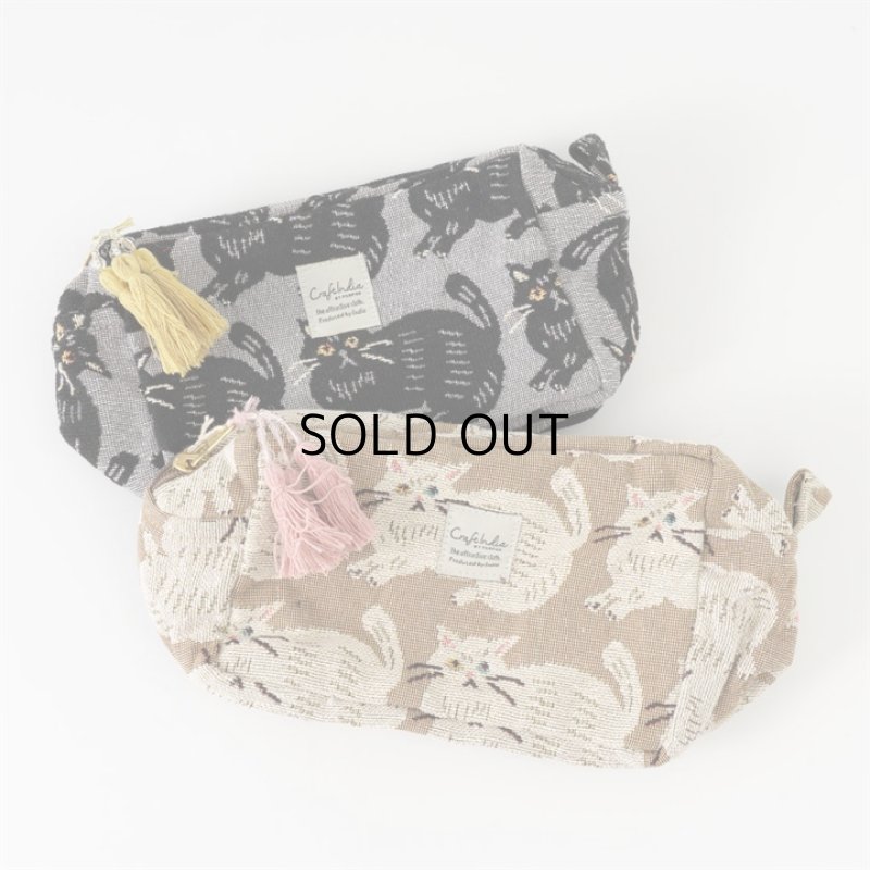 Craft India / クラフトインディア】ジャガード,ポーチ cat(シャノア