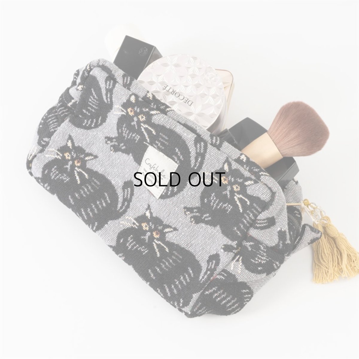 画像6: 【Craft India / クラフトインディア】ジャガードポーチ cat｜２種類から選べる♪ シャノア/ペルレ｜猫ネコねこキャット (6)