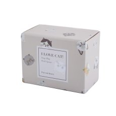 画像9: 【I LOVE CAT! / アイラブキャット】 スープマグカップ スプーン付 約300ml｜３種類から選べるカラー♪ PKピンク/LAラベンダー/SEセージグリーン｜猫ネコcat (9)