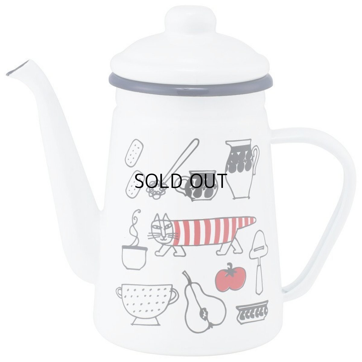 画像1: 【リサ・ラーソン】マイキーキッチン　ホーロードリップケトル1.1L｜LISA LARSON｜キッチン用品｜給湯器　ポット (1)