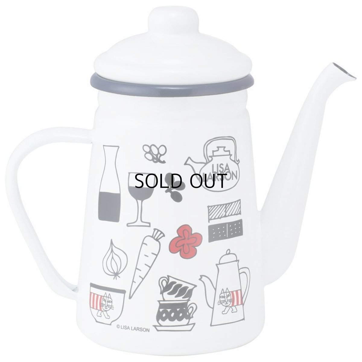 画像2: 【リサ・ラーソン】マイキーキッチン　ホーロードリップケトル1.1L｜LISA LARSON｜キッチン用品｜給湯器　ポット (2)