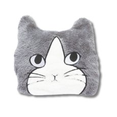 画像2: 【松尾ミユキ】Matsuo Miyuki Cat Face Blanket｜ネコ顔ブランケット｜選べる4種類♪Beige/白ブチIvory/ハチワレDark Gray/Light Gray｜猫ねこcatキャット (2)