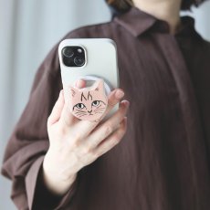 画像2: 【松尾ミユキ / Matsuo Miyuki】Phone grip スマホグリップ 「Noisettes」｜スマホリング携帯電話アクセサリー・スマホスタンド｜落下防止・片手操作・安定化・手ブレ軽減・指楽負担軽減｜ねこ猫ネコcat (2)