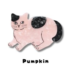 画像2: 【松尾ミユキ / Matsuo Miyuki】Cat Hair Clip Pumpkin｜キャットヘアクリップ バンスクリップ ｜4種類から選べる  Pumpkin / Noisettes / Pepper / Chloe｜ねこ猫ネコ (2)