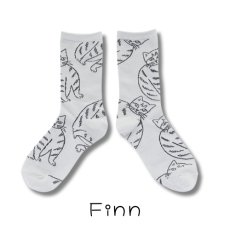 画像1: 【松尾ミユキ / Matsuo Miyuki】Cat socks Finn｜ねこくつ下 Finn｜靴下 ソックス 猫ネコcat (1)