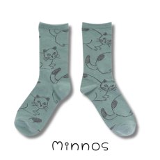 画像1: 【松尾ミユキ / Matsuo Miyuki】Cat socks Minnos｜ねこくつ下 Minnos｜靴下 ソックス 猫ネコcat (1)