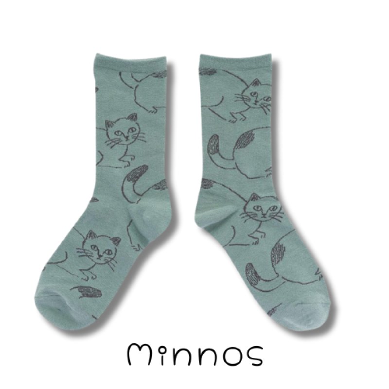 松尾ミユキ / Matsuo Miyuki】Cat socks Minnos｜ねこくつ下 Minnos 