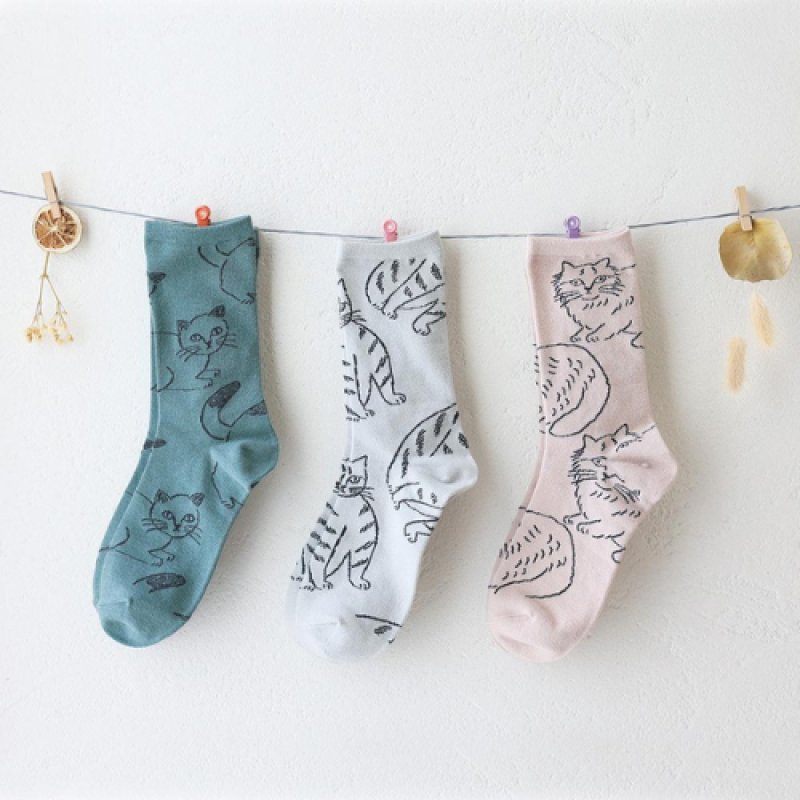 松尾ミユキ / Matsuo Miyuki】Cat socks Minnos｜ねこくつ下 Minnos 