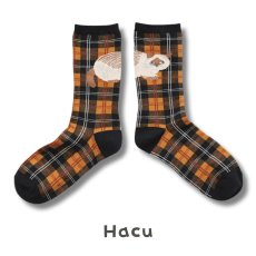 画像2: 【松尾ミユキ / Matsuo Miyuki】Check Socks Tabby｜ チェック靴下｜４種類から選べる Tabby/Hacu/Stripe/Ruru｜くつ下 くつした ソックス 猫ネコcat (2)