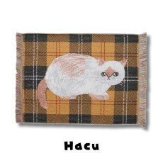 画像4: 【松尾ミユキ / Matsuo Miyuki】Mini Tapestry rug Ruru｜ミニタペストリーラグ｜4種類から選べる Ruru / Stripe / Hacu / Tabby｜ねこ猫ネコcat (4)