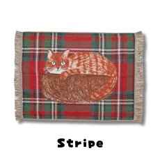 画像3: 【松尾ミユキ / Matsuo Miyuki】Mini Tapestry rug Ruru｜ミニタペストリーラグ｜4種類から選べる Ruru / Stripe / Hacu / Tabby｜ねこ猫ネコcat (3)