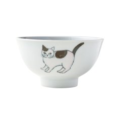 画像12: 【松尾ミユキ / Matsuo Miyuki】Bowl｜ねことお花のお茶碗 白 ｜4種類から選べる  Pumpkin / Noisettes / Pepper / Chloe｜猫ネコcat (12)