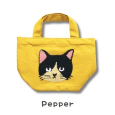 画像5: 【松尾ミユキ / Matsuo Miyuki】Fluffy Mini boat bag 猫顔もこもこ刺繍 ミニボートバッグ ハンドバッグ｜４種類から選べる Chloe/Pepper/Noisettes/Pumpkin｜ねこネコcat (5)