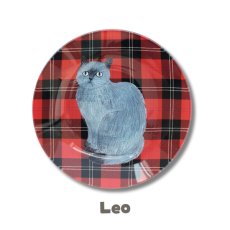 画像2: 【松尾ミユキ / Matsuo Miyuki】ガラス プレート皿 S Glass plate S｜選べる４種類♪ Maron/Lin/Mugi/Leo｜猫ネコcat (2)