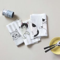 画像1: 【松尾ミユキ / Matsuo Miyuki】Matsuo Miyuki Kitchen cloth キッチンクロスCat｜４種類から選べる♪ Chloe/Pepper/Noisettes/Pumpkin｜ 猫ネコ (1)