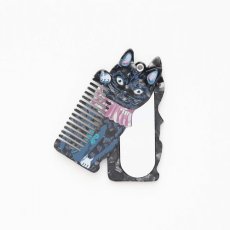 画像3: ナタリー・レテ / Nathalie Lete｜Comb＆Mirror Lucky cat コーム＆ミラー ラッキーキャット｜3種類から選べる cat-IV / cat-BK / cat-BL｜携帯用ねこ型くしと鏡｜猫ねこネコキャットcat (3)