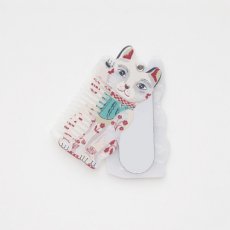 画像7: ナタリー・レテ / Nathalie Lete｜Comb＆Mirror Lucky cat コーム＆ミラー ラッキーキャット｜3種類から選べる cat-IV / cat-BK / cat-BL｜携帯用ねこ型くしと鏡｜猫ねこネコキャットcat (7)