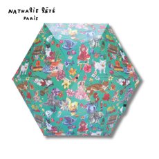 画像1: ナタリー・レテ / Nathalie Lete｜折りたたみ傘 キャッツ｜Folding umbrella Cats｜晴雨兼用 UV撥水加工 親骨50cm 140g 収納ケース付き｜ねこ猫ネコキャットcat (1)