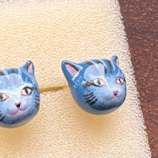 画像3: ナタリー・レテ / Nathalie Lete｜＼送料込み／Pierce Blue cat　ピアス　ブルーキャット｜ねこ猫ネコキャットcat (3)