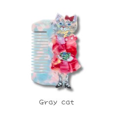画像2: 【ナタリー・レテ / Nathalie Lete】Cat Comb｜キャットコーム｜ヘアアクセサリー｜くし｜櫛｜4種類から選べる  Black cat / Tabby cat / Gray cat / Maya｜ねこ猫ネコキャットcat (2)