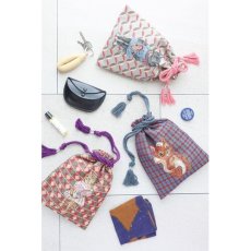 画像1: 【Nathalie Lete／ナタリー・レテ】Drawstring bag｜巾着バッグ｜猫×リボンデザイン｜Maya｜女の子ネコ｜茶虎猫｜チャトラネコ｜動物柄巾着袋｜ (1)