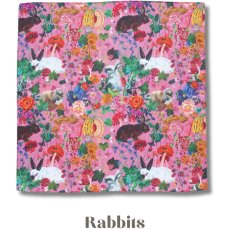 画像3: 【Nathalie Lete】Handkerchief｜ナタリー・レテ　ハンカチーフ｜2種類から選べる♪ Cats/Rabbits｜猫ねこネコ (3)