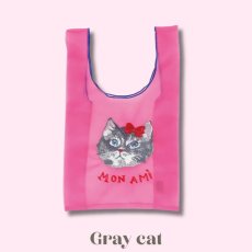 画像4: 【Nathalie Lete】Organdy Bag S｜ナタリー・レテ　透け感オーガンジーレースバッグS猫刺繍｜選べる4種類　Maya/Gray cat/Blue eye/Black cat｜猫ねこネコ (4)