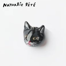 画像1: 【ナタリー・レテ / Nathalie Lete】Brooch Black cat｜黒猫 ブローチ ブラックキャット｜アクセサリー｜ねこネコ猫catキャット (1)