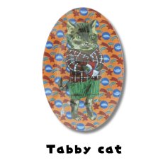 画像2: 【ナタリー・レテ / Nathalie Lete】＼４枚セット／ Glass Oval plate｜4点セット ガラスプレート皿 だ円｜Tabby cat / Black cat / Blue eye / Maya｜ねこ猫ネコ (2)