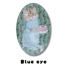 画像4: 【ナタリー・レテ / Nathalie Lete】＼４枚セット／ Glass Oval plate｜4点セット ガラスプレート皿 だ円｜Tabby cat / Black cat / Blue eye / Maya｜ねこ猫ネコ (4)