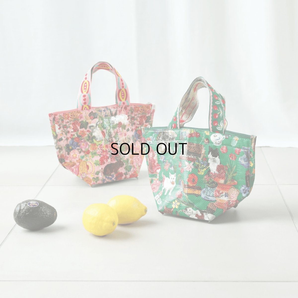 画像1: 【ナタリー・レテ / Nathalie Lete】Keep cool bag S Cats｜保温＆保冷クーラーバッグ【 S 】ランチトート｜ねこ猫ネコcat (1)