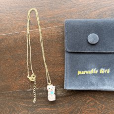 画像4: 【ナタリー・レテ / Nathalie Lete】Necklace Lucky cat｜真鍮ネックレス ラッキーキャット ホワイト(白)｜ブラスアクセサリー 猫ねこネコ (4)