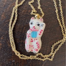 画像7: 【ナタリー・レテ / Nathalie Lete】Necklace Lucky cat｜真鍮ネックレス ラッキーキャット ホワイト(白)｜ブラスアクセサリー 猫ねこネコ (7)