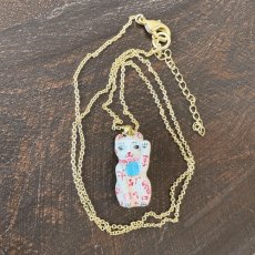 画像9: 【ナタリー・レテ / Nathalie Lete】Necklace Lucky cat｜真鍮ネックレス ラッキーキャット ホワイト(白)｜ブラスアクセサリー 猫ねこネコ (9)