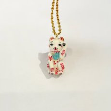 画像12: 【ナタリー・レテ / Nathalie Lete】Necklace Lucky cat｜真鍮ネックレス ラッキーキャット ホワイト(白)｜ブラスアクセサリー 猫ねこネコ (12)