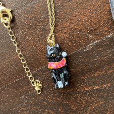 画像7: 【ナタリー・レテ / Nathalie Lete】Necklace Lucky cat-BK｜真鍮ネックレス ラッキーキャット ブラック(黒)｜ブラスアクセサリー 猫ねこネコ (7)