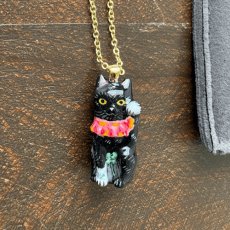 画像6: 【ナタリー・レテ / Nathalie Lete】Necklace Lucky cat-BK｜真鍮ネックレス ラッキーキャット ブラック(黒)｜ブラスアクセサリー 猫ねこネコ (6)