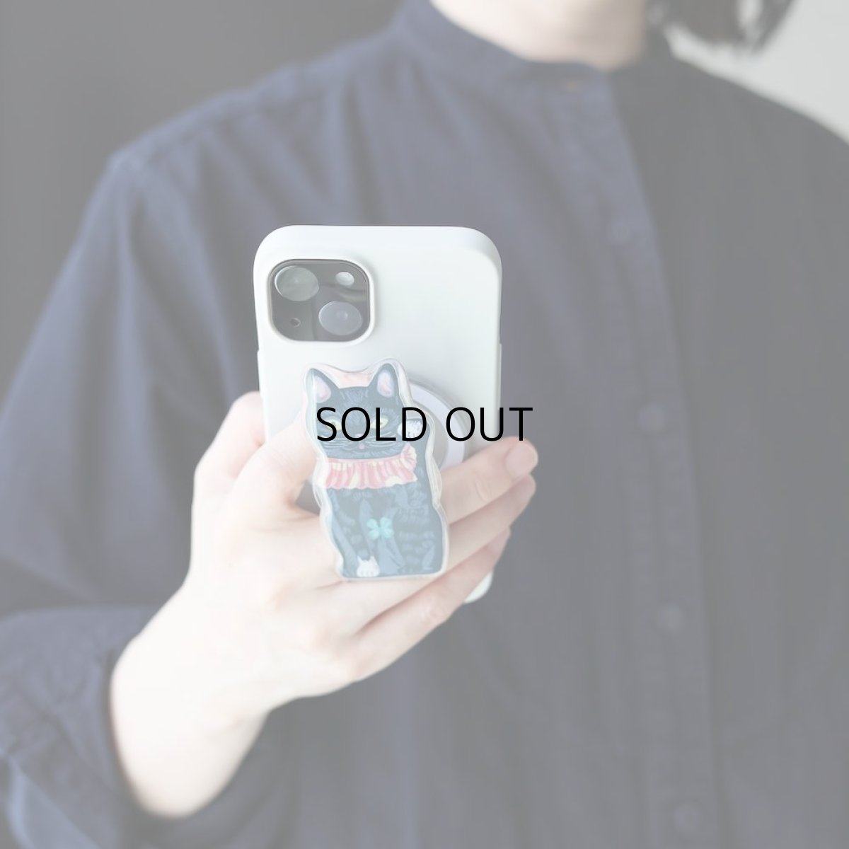 画像2: 【ナタリー・レテ / Nathalie Lete】Phone grip スマホグリップ 「Maya」｜スマホリング携帯電話アクセサリー・スマホスタンド｜落下防止・片手操作・安定化・手ブレ軽減・指楽負担軽減｜ねこ猫ネコcat (2)