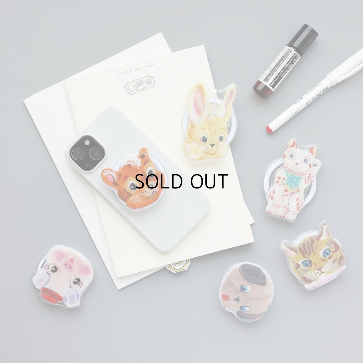 画像6: 【ナタリー・レテ / Nathalie Lete】Phone grip スマホグリップ 「Maya」｜スマホリング携帯電話アクセサリー・スマホスタンド｜落下防止・片手操作・安定化・手ブレ軽減・指楽負担軽減｜ねこ猫ネコcat (6)